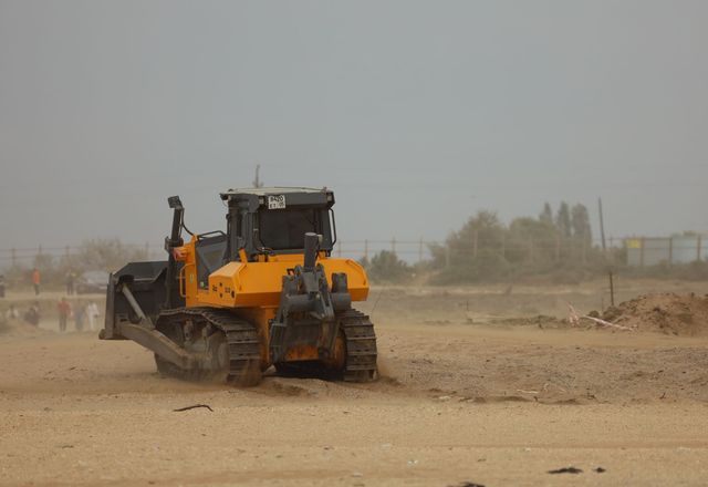 Bulldozer working on an open dirt site