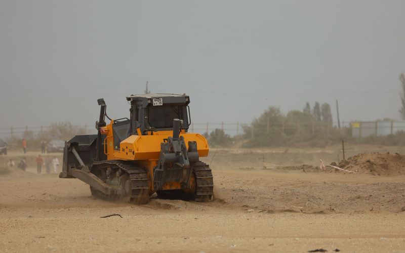 Bulldozer on an open dirt site